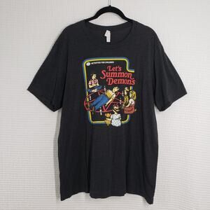 Wicked Clothing Let's Summon Demons T-Shirt Womens XL Gray Gothic Horror Witchy